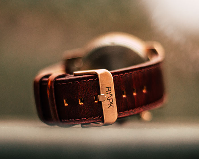 Pompeak Rose Gold Watch Strap & Engraved Buckle