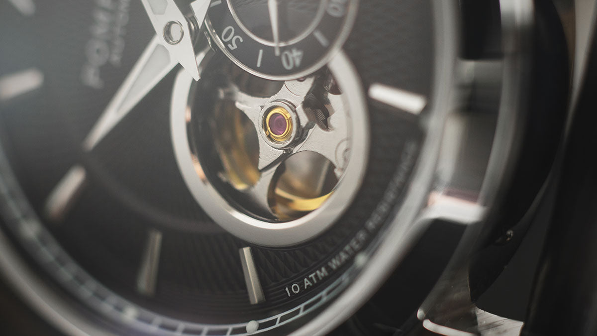 Open Heart Macro Photo of the Gentlemens Collection Automatic Watch for Men