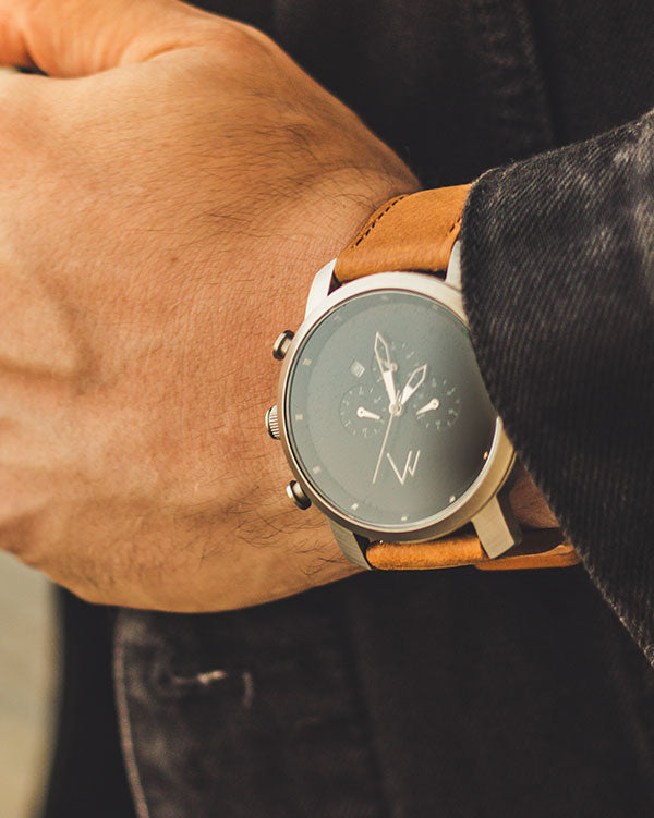 Pompeak Watches Debut Chronograph Collection Sapphire Crystal Wrist Shot