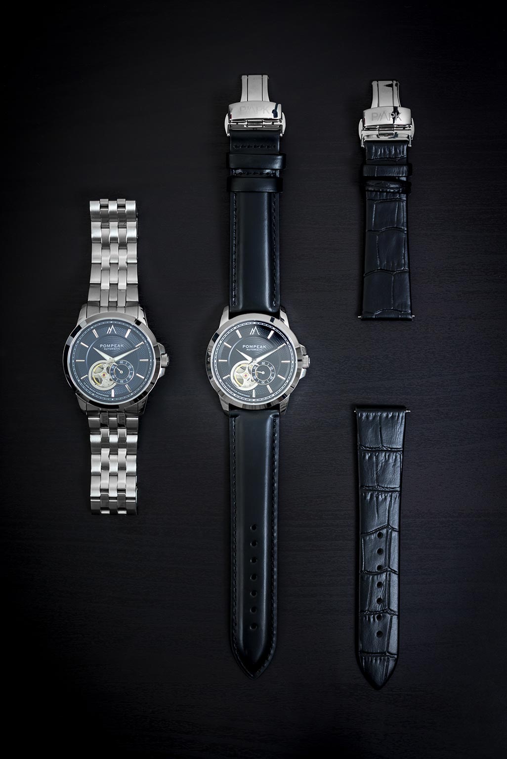 Interchangeable straps of the Pompeak Watches Gentlemens Collection Automatic Watches for Men