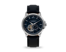 Load image into Gallery viewer, Pompeak automatic navy watch with full grain black interchangeable straps
