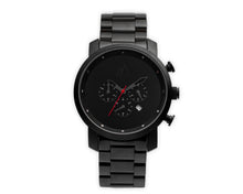 Load image into Gallery viewer, Quartz chronograph date watch metallic bands black and red
